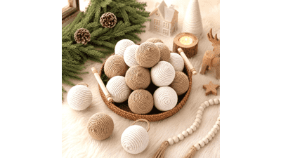 Simgoing 16 Pcs Boho Christmas Ball Ornaments