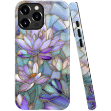 Slim Purple Lotus Case for iPhone 15 Pro