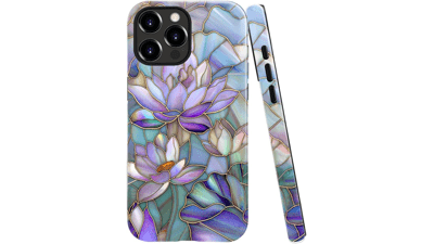 Slim Purple Lotus Case for iPhone 15 Pro