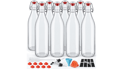Swing Top Glass Bottles 1L 8-Pack