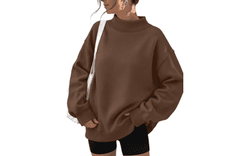 Trendy Queen Womens Mock Neck Sweatshirt