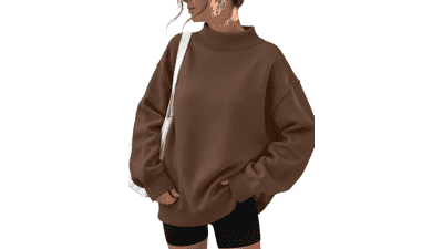 Trendy Queen Womens Mock Neck Sweatshirt