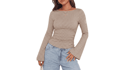 WIHOLL Bell Sleeve Tops for Women