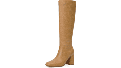Women's Knee High Chunky Heel Boots