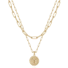 Yoesteel Layered Initial Necklace