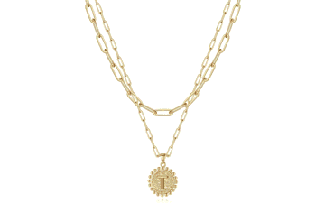 Yoesteel Layered Initial Necklace