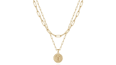 Yoesteel Layered Initial Necklace