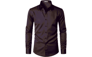 ZEROYAA Men's Slim Fit Dress Shirt