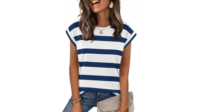 Zeagoo Women's Casual Cap Sleeve Tops