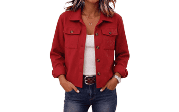 Zeagoo Women's Cropped Plaid Shacket